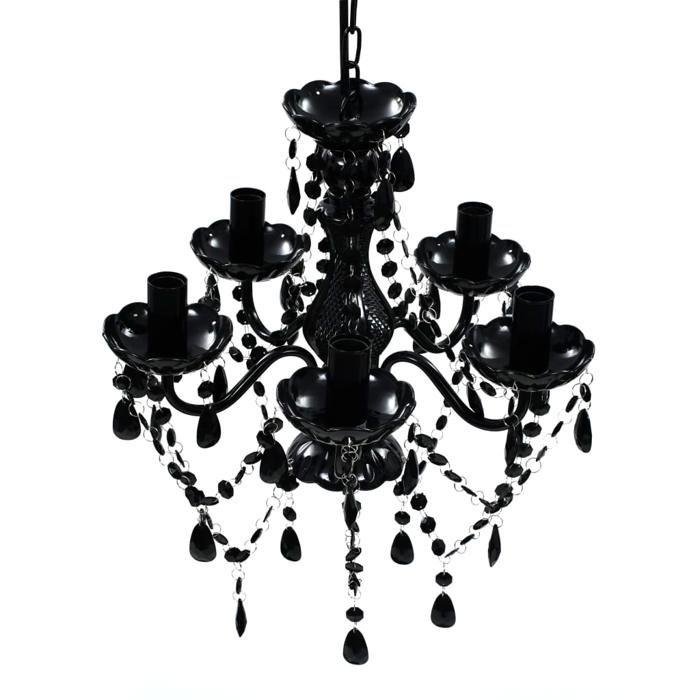 VidaXL Lustre avec 5 Ampoules Cristal Plafonnier Lumière Salon Chambre Maison 240308