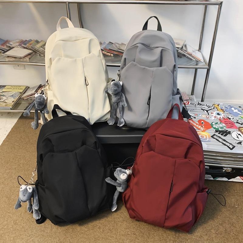 Schoolbag Schoolbag Male College Student Ins Trendy Cool Casual Simple Large Capacity Backpack Junior High School High School Travel Backpack