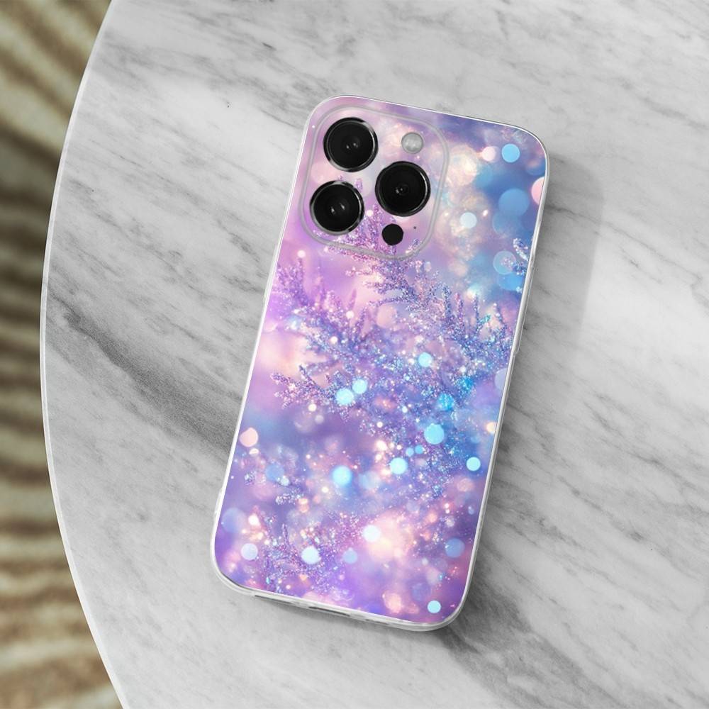 Snowflakes Art Christmas Case For iPhone 15,11,12,13,16,14,17,Pro,Max,Plus,SE,Mini,X,XS,XR, Transparent Soft Silicone