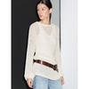MD Women Clothes Casual Idle Style Lightweight Hollow Sweater Round Neck Long Sleeve Cover Up Knit Female 05691823711