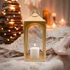 Iron Lantern with One Pillar Candle|Gold Iron Hanging Lantern|Lantern for Home Decoration|Candle Holders for Home Decor|Pack of 1