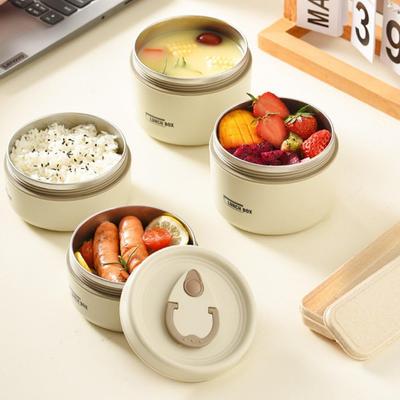 2/3Pcs Portable Insulated Lunch Container Set With Thermal Bag Stackable Stainless Steel Bento Box for School Work Picnic Travel
