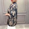 Stylish Vintage Printed Shirt Women's Clothing Commute Single-breasted Spring Summer Casual 3/4 Sleeve Turn-down Collar Blouse