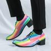 Party Dress Leather Shoes Men Colour Business Wedding Shoes For Man Clubs Formal Shoes High Heel Height Increasing Shoes
