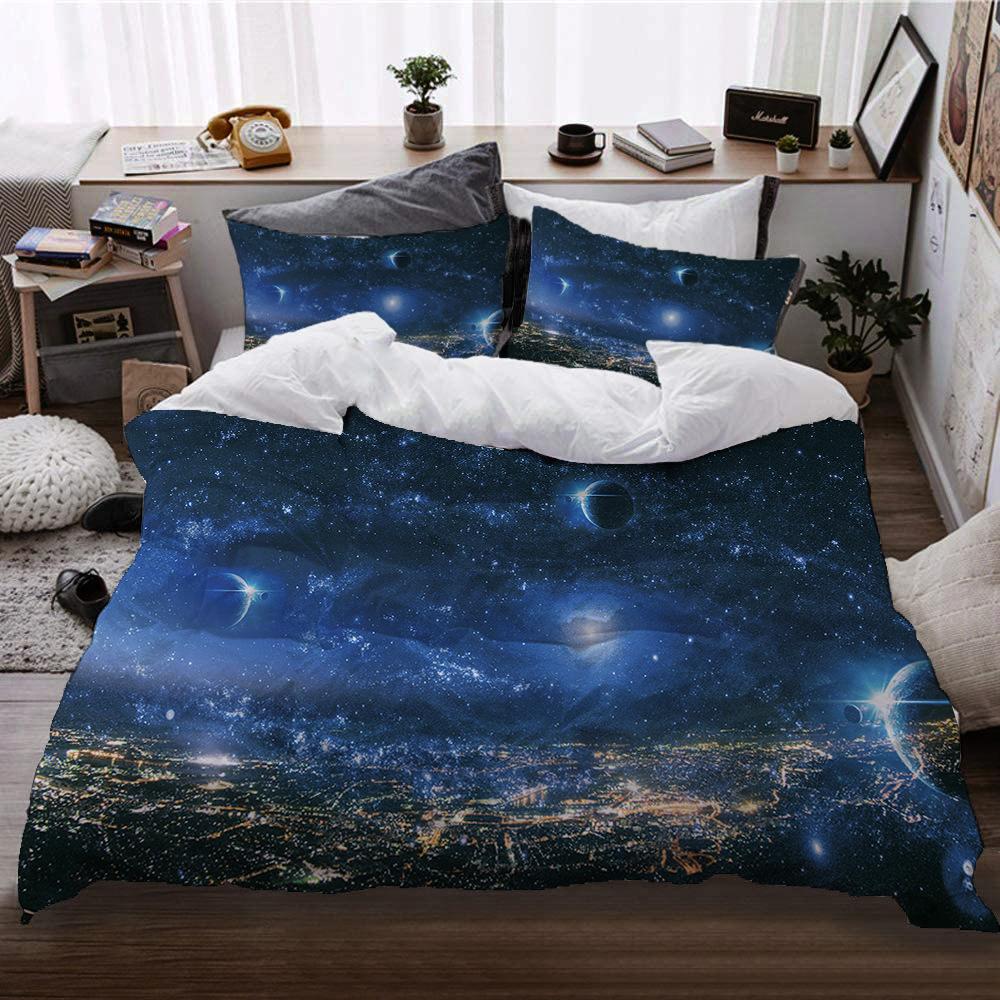

Cosmic Star Printing Bed Three-Piece Set Cross-Border Digital Printing Quilt Cover Pillowcase Kit 135*200