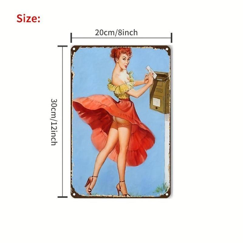 Pin-Up Girl Blechschilder, Garage Werkstatt Metalldekor 20x30cm