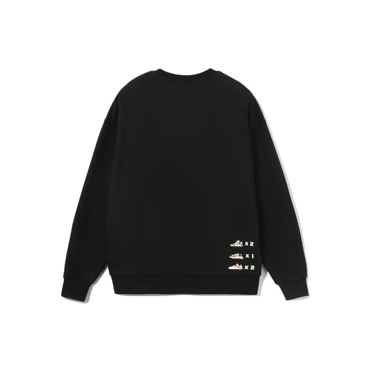 Li Ning Pixel Fun Print Warm Fleece Hoodie Unisex Hoodies Black AWDRD72-2