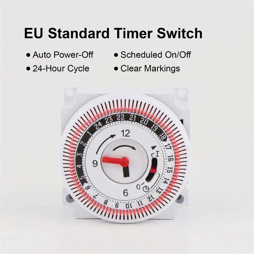 Mechanical Timer Switch 16A 230V Rotary Dial Analog Time Control Daily Time Switch for Industrial & Home Appliance