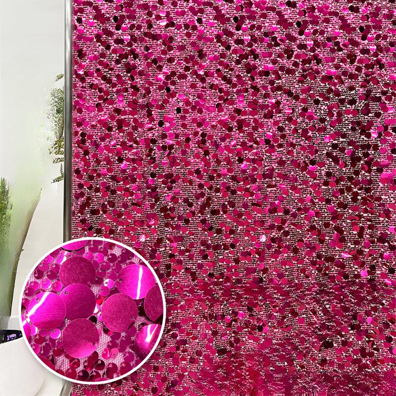 5+18mm Sequin Mesh Lace Fabric for Sewing High Quality Wedding Party Dress Clothing Patchwork DIY Apparel Sewing Supplies