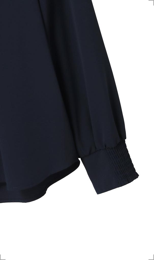 High-neck Bowtie Blouse [2-way] [long Sleeves]
