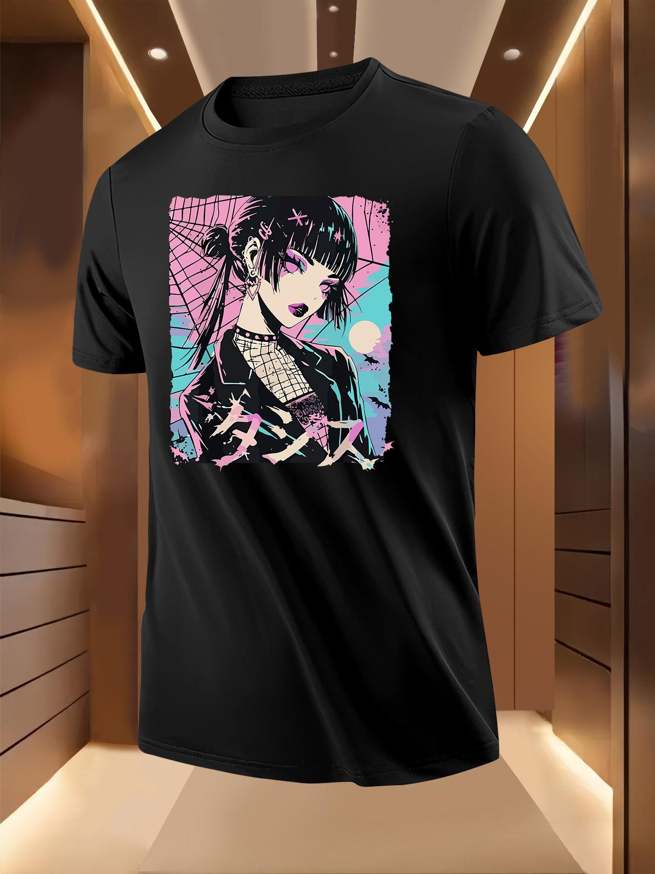 Gothic Punk Graphic Tshirt - Bold Anime-Inspired Print XXXL