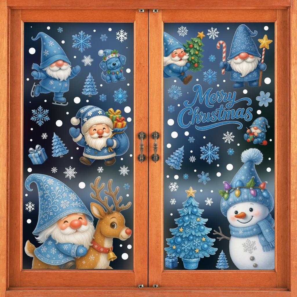 Santa Snowflake And Static Cling Window Stickers Home Decor Christmas For