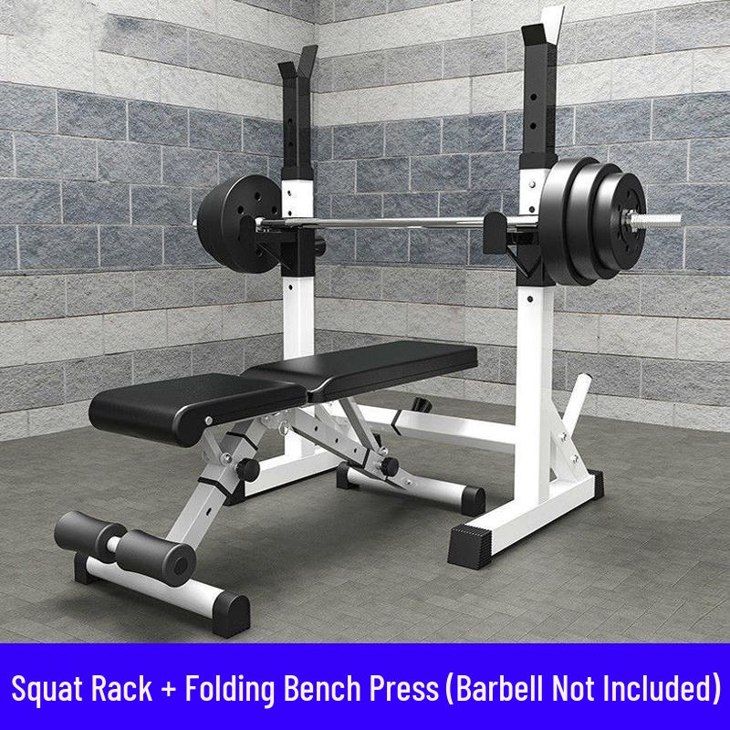 Men's Professional Home Gym: Bench Press, Squat Rack, Barbell, Dumbbell, Weightlifting Bench Equipment