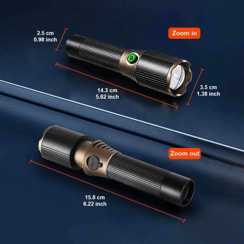 2026 New 30W Super Bright LED Flashlight Type-C Rechargeable Torch 1600M Tactical Flash Light Zoomable Lamp Camping Lantern