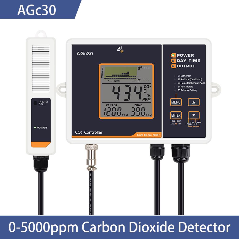 Digital CO2 Controller Air Quality Monitor 0~5000ppm CO2 Concentration Detector Carbon Dioxide Regulator for Plant Greenhouse