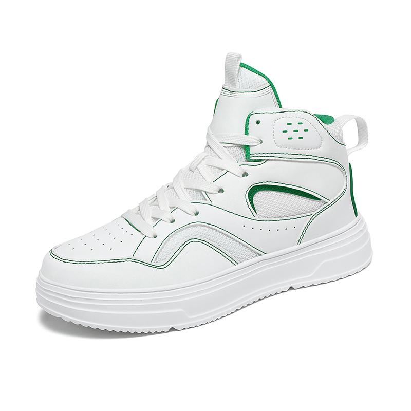 

Мужские сверхлегкие высокие спортивные кроссовки большого размера для альпинизма на открытом воздухе Мужские баскетбольные кроссовки 44 белый/зелёный