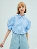 OPENING SUNSHINE Puff Sleeve Check Blouse_Blue