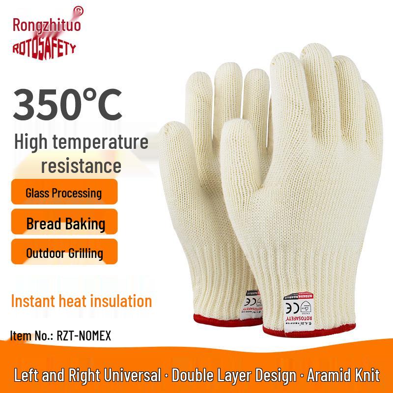 Rongzhitou 250°C Heat-Resistant Non-Slip Silicone Gloves for Baking & BBQ