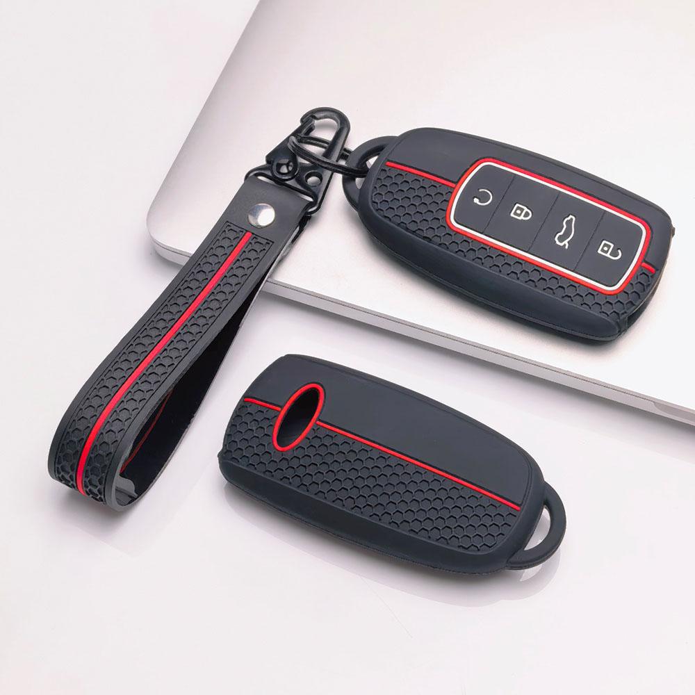 Key Cover for Chery Tiggo7 Tiggo8 Tiggo5X Arrizo5 Arrizo6 with Keychain Anti-Scratch Guard Shockproof Protection Soft Grip Texture