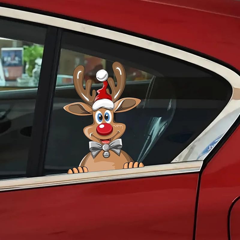 Santa Waving Hand Decal,3D Self-Adhesive Vinyl Sticker for Christmas, Polyvinyl Chloride Car & Window Cling, Suitable for Glass, Metal, Ceramic
