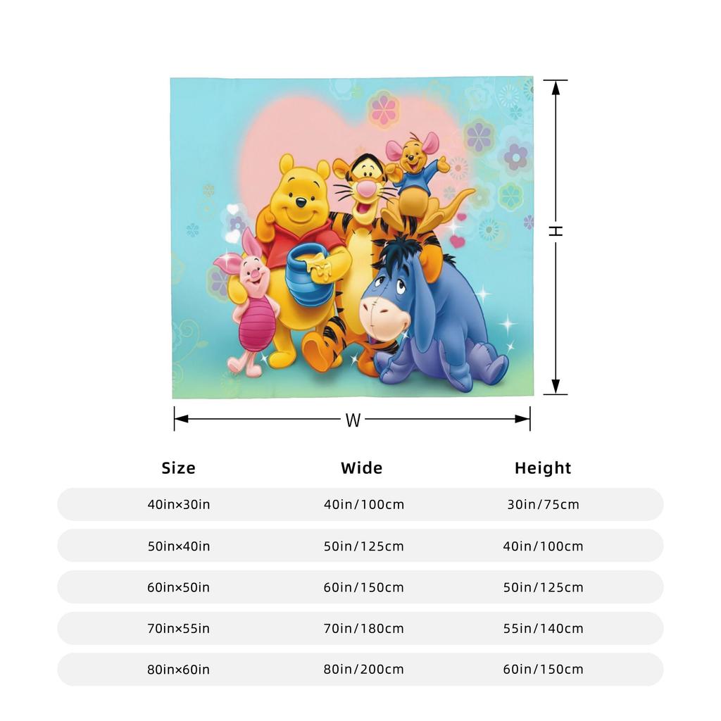 Cartoon Bear Flannel Blankets Winnie The Pooh Funny Throw Blankets for Bed Sofa Couch 200x150cm Quilt