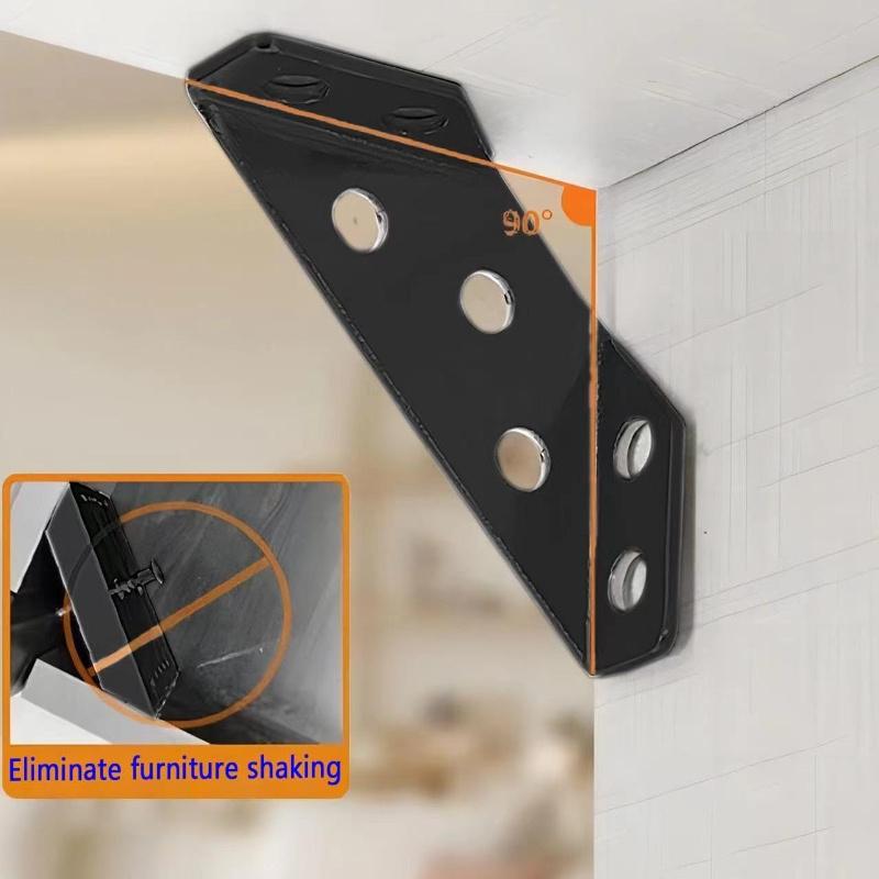 10pcs Stainless Steel Easy Installation Right Corner Bracket Shelves Right Angle-Stand Supporting Corner Connector Corner Code