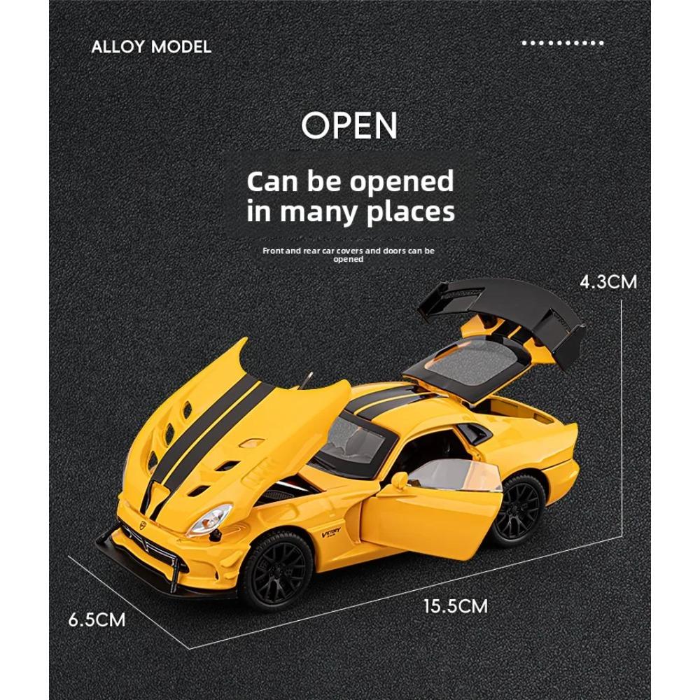 1/32 Scale Alloy Dodge Viper Sports Car Model American Muscle Car Simulation Toy Vehicle Boy's Toy Car Collection Miniature