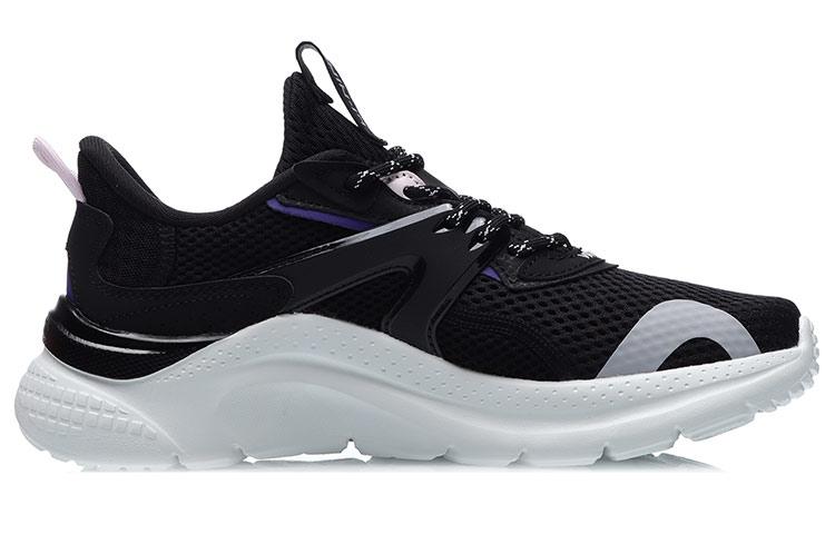 Li Ning Liuyun Lightweight Slip Resistant, Abrasion Resistant, Lightweight Low top Running Shoes Women's Black White AGLR036-1