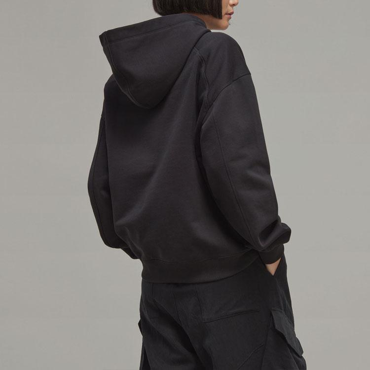 Y-3 Solid Logo Print Casual Hoodie Women hoodies Black H44793