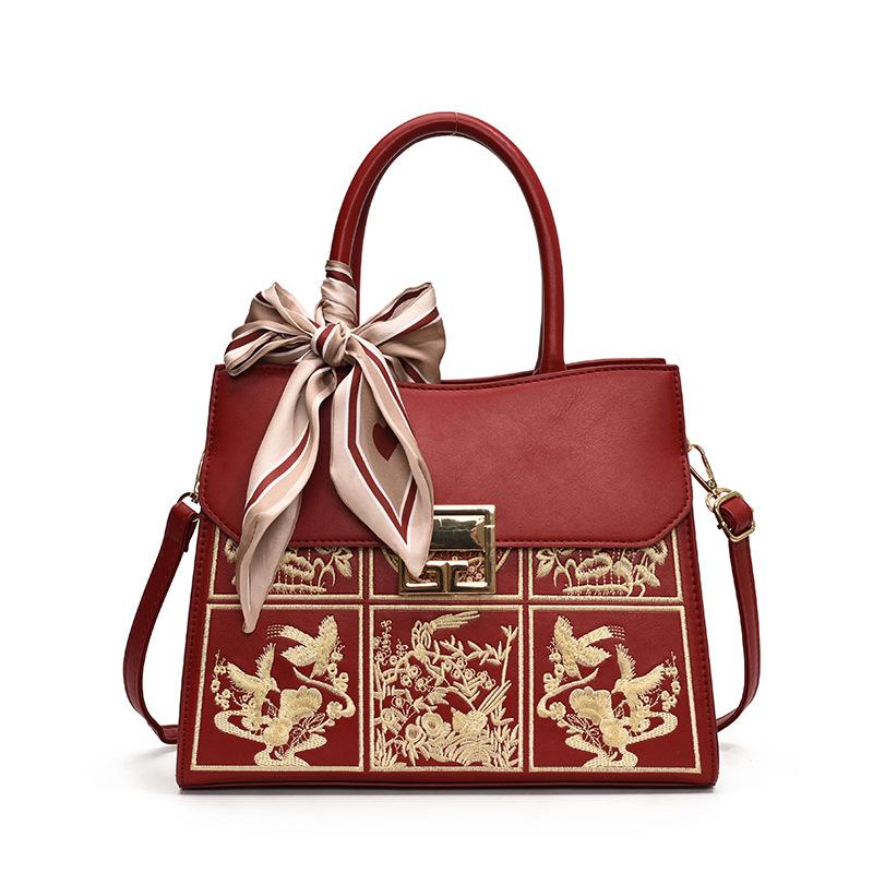 

Трендовая свадебная сумка новая модная универсальная портативная наплечная сумка большой вместимости текстурированная сумка-мессенджер тоут свадебная сумка one size fits all красный