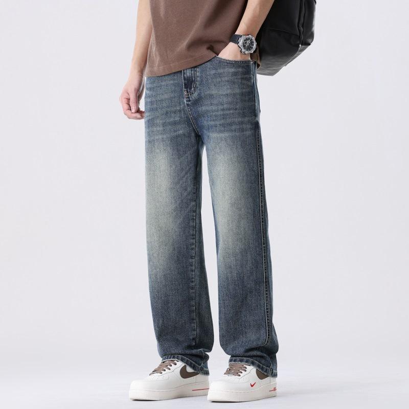 Spring Jeans Men's Loose Straight Pants American New Men's Wide-leg Pants