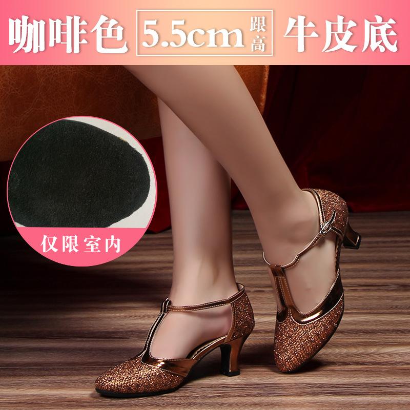 Letnie Nowe Buty do Tańca Nowoczesnego Damskie Eleganckie Panie Zamknięty Nosek Buty do Tanga Standardowy Walc Tańce Towarzyskie Obcas Wewnętrzna Zamszowa Podeszwa