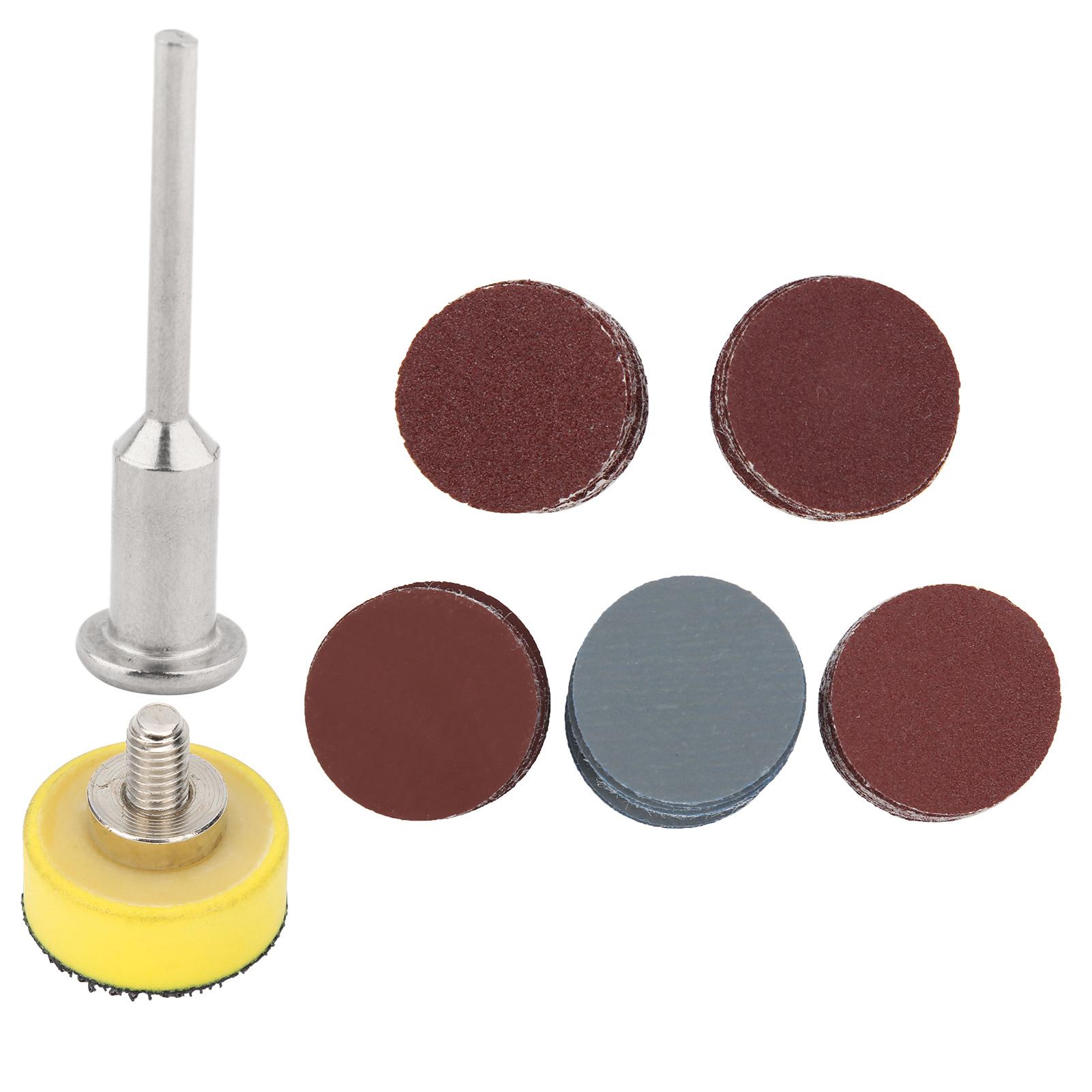 

Набор из 52 принадлежностей для электрической шлифовальной машины, 50 шлифовальных дисков, 1-дюймовая полировальная накладка, 14-дюймовая вращающаяся ручка