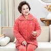 Elderly Women's Thick Warm Winter Pajama Set