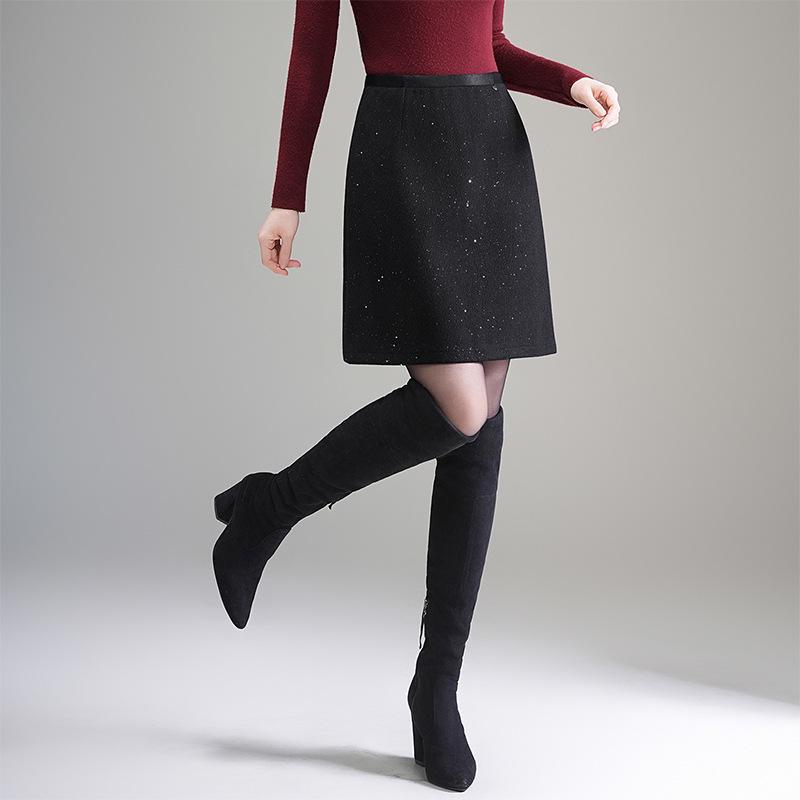 Gonna A-line in Tweed con Paillettes a Vita Alta Autunno/Inverno 2025