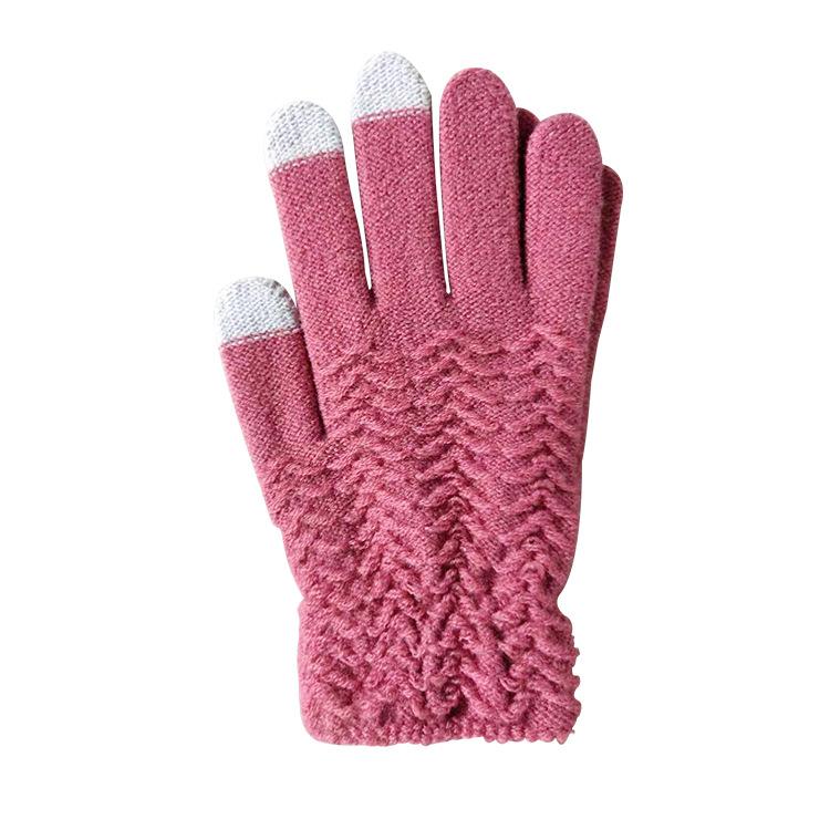 Winter Thickened Velvet Finger-covered Gloves Knitted Anti-freeze Warm Life Touch Screen Magic Gloves