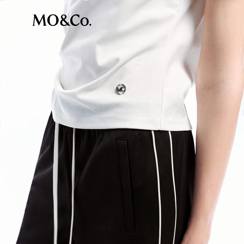 MO&Co. Metal Badge Short Sleeve T-Shirt