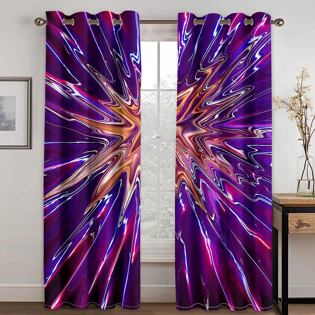 Dynamic 3D Emission Light Fireworks ColorfulWindow Curtains Kids Bedroom Living Room Hall Treatments Kitchen Decor Drapes Blinds