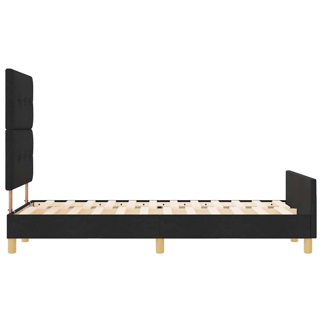 Bed Frame with Headboard Black 120 x 190 cm Fabric