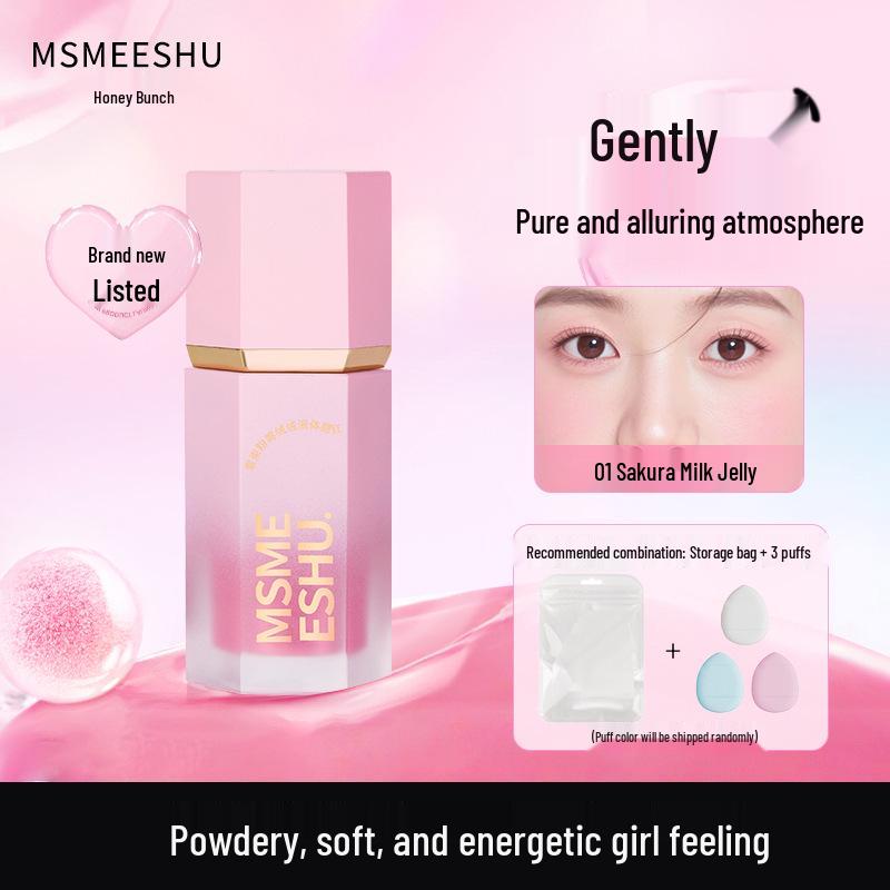 Honey Beam Velvety Liquid Blush: Natural Matte Nude Rouge with Cushion for a Flawless Glow