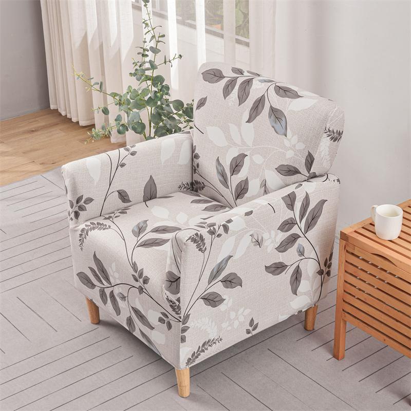 Capas de Poltrona Floral Capa de Sofá Club Elástica Spandex Stretch Capas de Sofá Individual para Estudo Balcão de Bar Sala de Estar