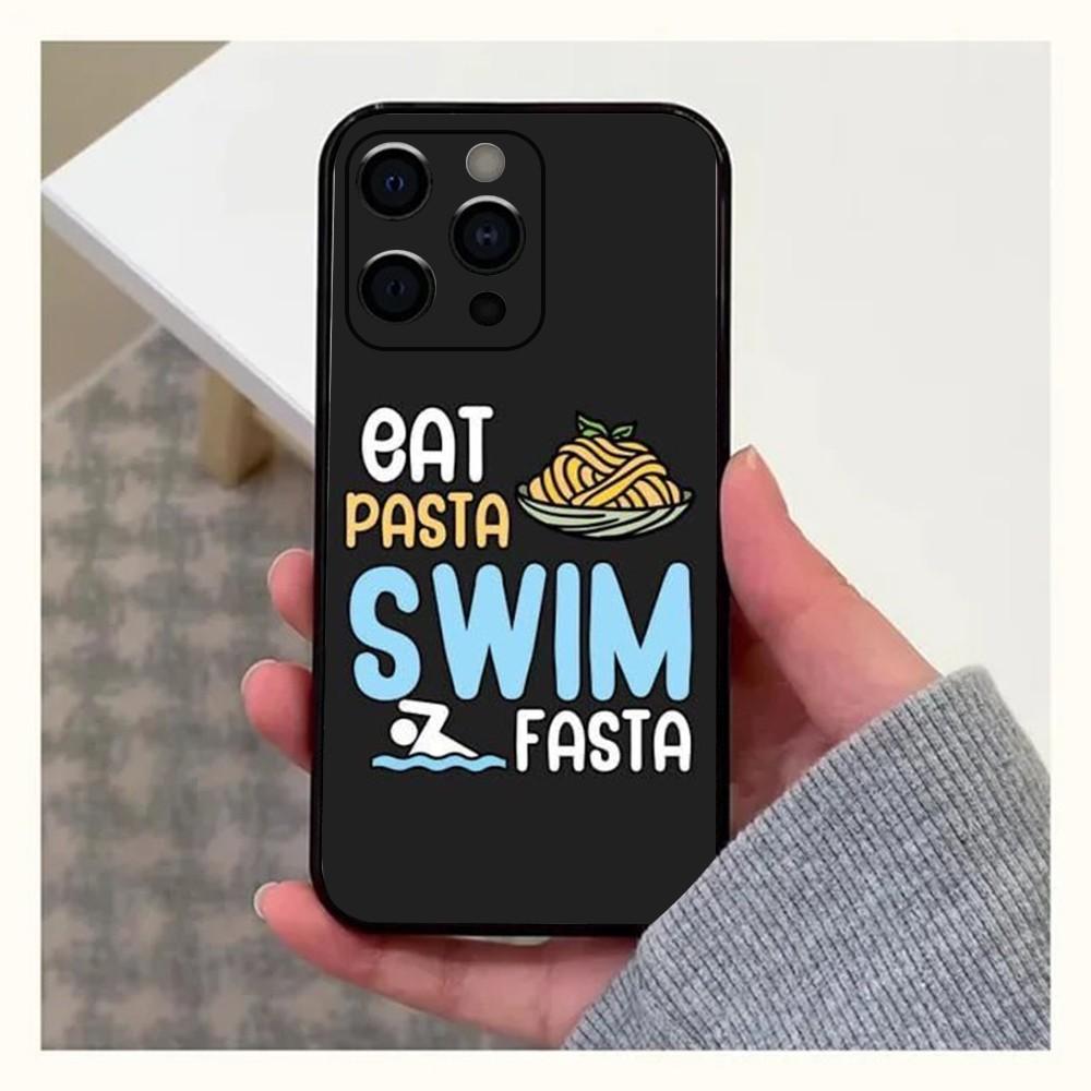 Swimming COOL Phone Case For Apple iPhone 15,14,13,12,11,Pro,X,XS,Max,XR,Plus,Mini Soft Black Cover