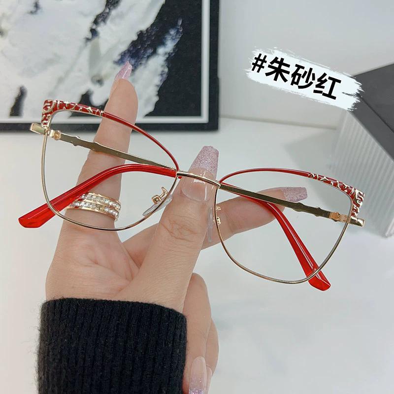 

Солнцезащитные очки в оправе «кошачий глаз», с защитой от синего света, меняющие цвет, женские персонализированные солнцезащитные очки в металлической оправе Color-changing anti-blue lenses