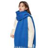 Winter New Mohair Women Scarf Girls Female Warm Thickened Solid Long Scarves Soft Coarse Braid Tassel Shawl Retro Wrap Shawls