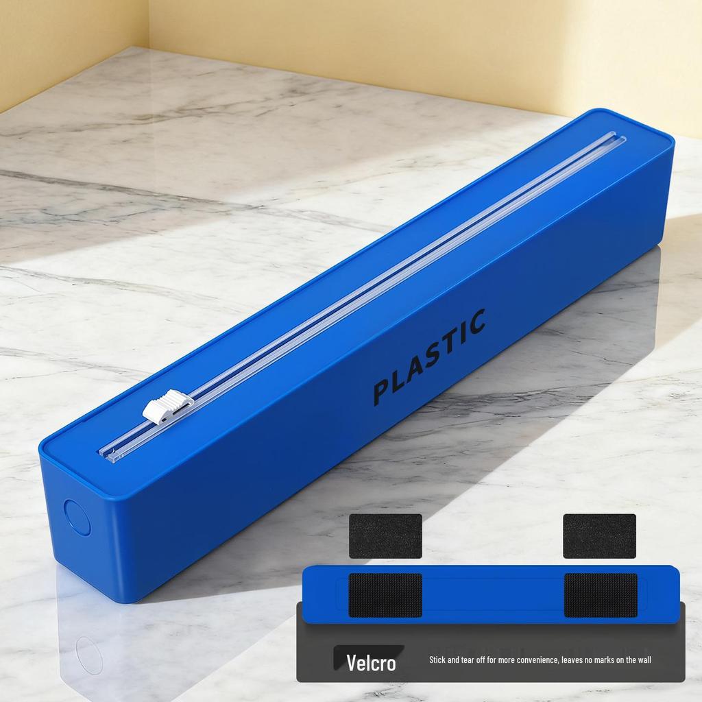 Wall-Mounted Magnetic Cling Film Cutter with Suction Cup & Two-Way Sliding Blade for Foil and Baking Paper