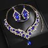2Pcs/set Elegant Bridal Necklaces Earrings Shining Necklace Earrings Set  Wedding