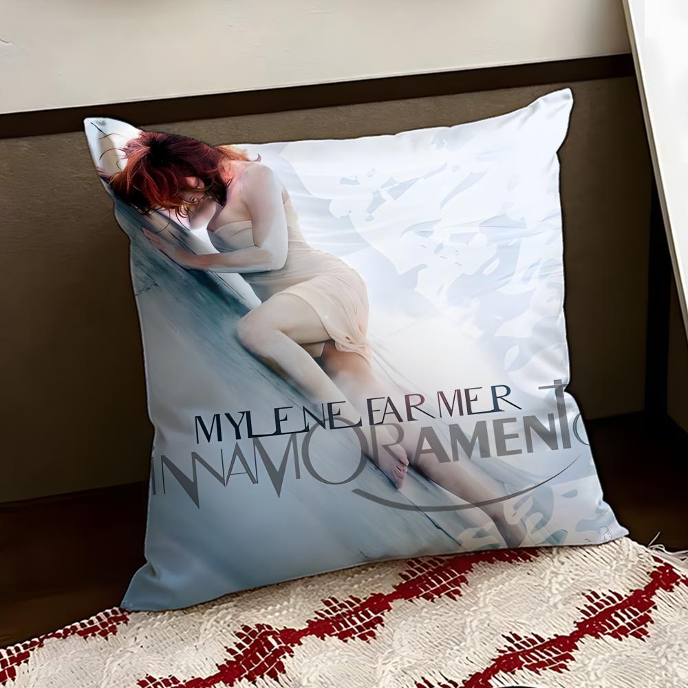 Singer MMylene FFarmer Cushion Cover Reversible Soft Durable Pillow Cover Home Car MultiScene Use for Daily Comfort