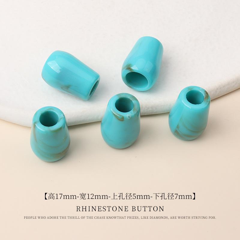 5pcs Acrylic Two-Color Hanging Bell Diy Beaded Bucket Bead Material Large Hole Round Bead Buckle Swimsuit Sweater Pants Drawstring Button