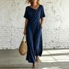 Independent Station's new short-sleeved irregular collar fashionable casual women's dress
