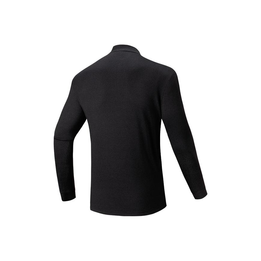 Anta Outdoor Lightweight Fleece Warm Stand Collar Long Sleeve T-Shirt Men Tops 952546406-3